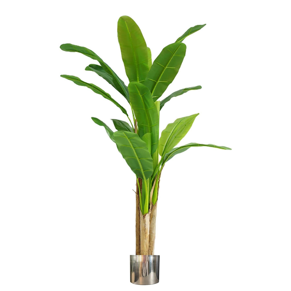 180cm Artificial Banana Tree Tropical Plant Silver Metal Planter - Premium Quality
