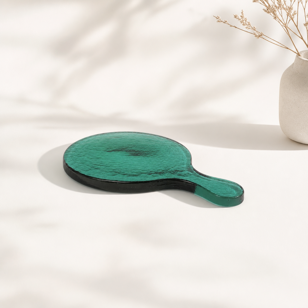 Hammered Glass Round Serving Board