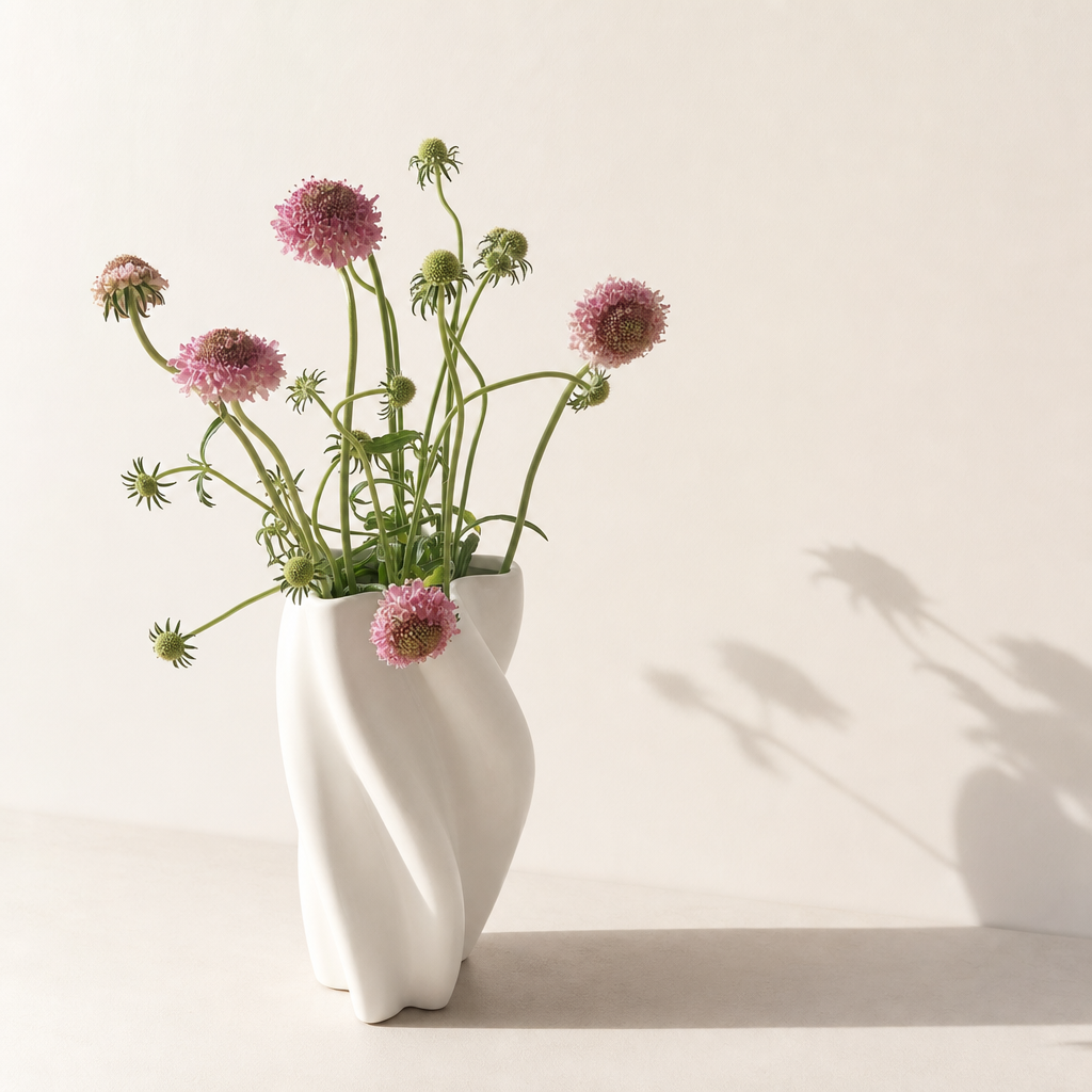White Twist Vase Ceramic Vase