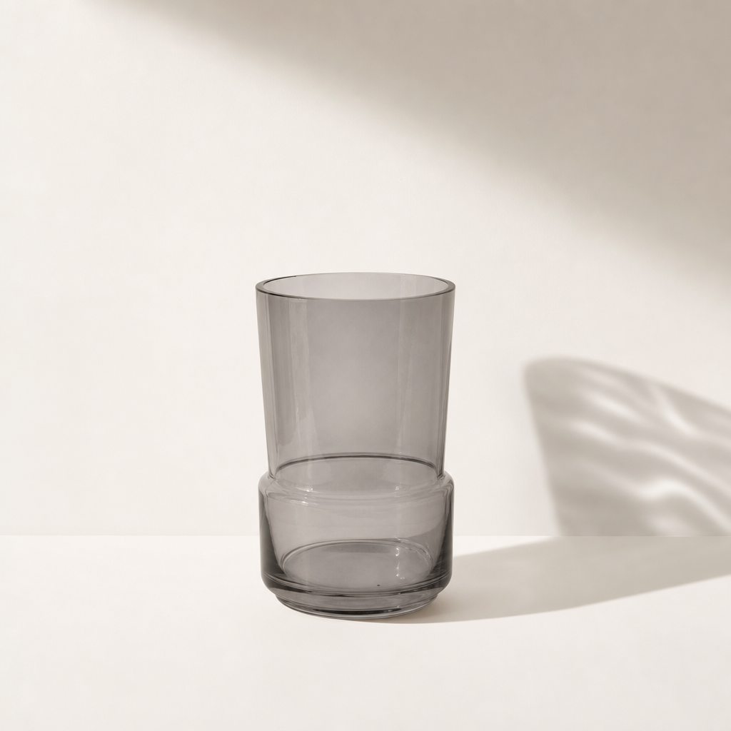 Glass Vase Grey Smoke Glass Vase 26cm