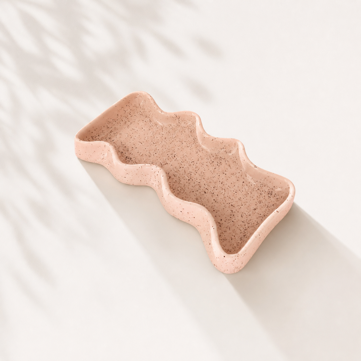 Ceramic Wave Trays - Speckled Peach - Rectangle
