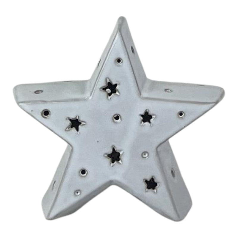 Medium White Ceramic Star Ornament