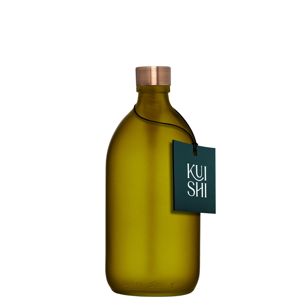 Green Glass Storage Bottle and Cap