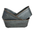 Set of 3 Large Metal Oval Trough Planters