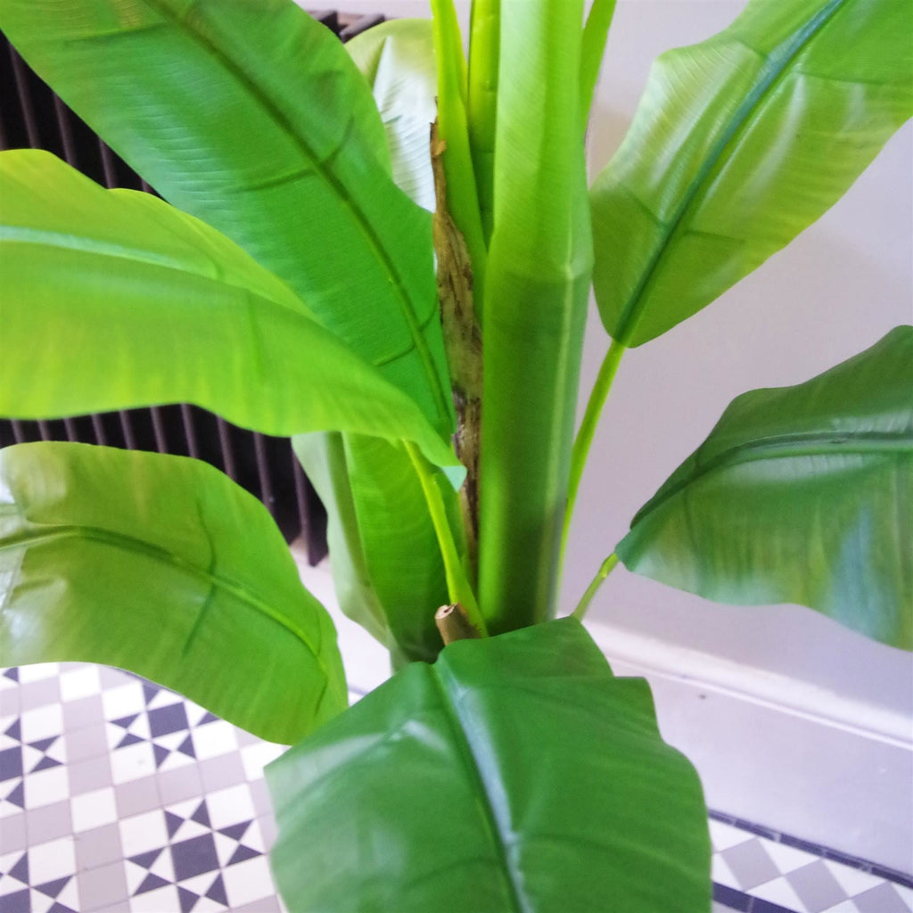 180cm Artificial Banana Tree Tropical Plant Silver Metal Planter - Premium Quality